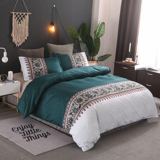 Modern Simple Plain Bedding Set | No Sheet Duvet Cover Set | Reactive Printing & Plain Weave Comfort